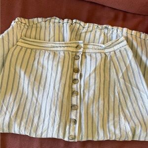 Madewell Striped Button-Front Skirt
